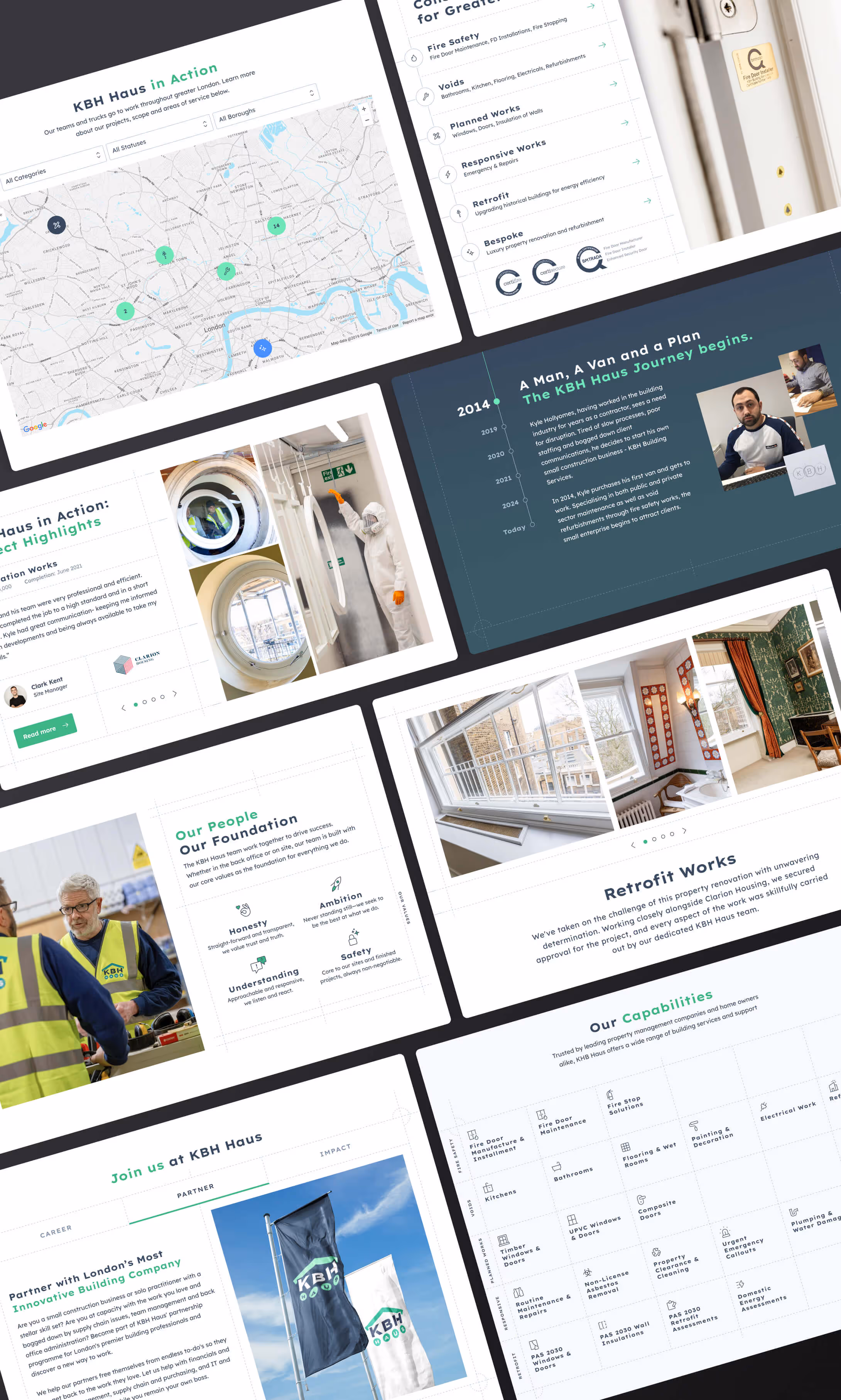 A selection of different modules from the homepage redesign.