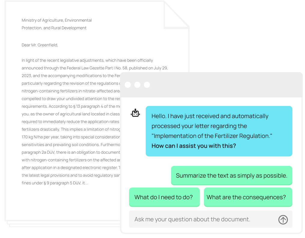 A document is read, analyzed and edited by AI