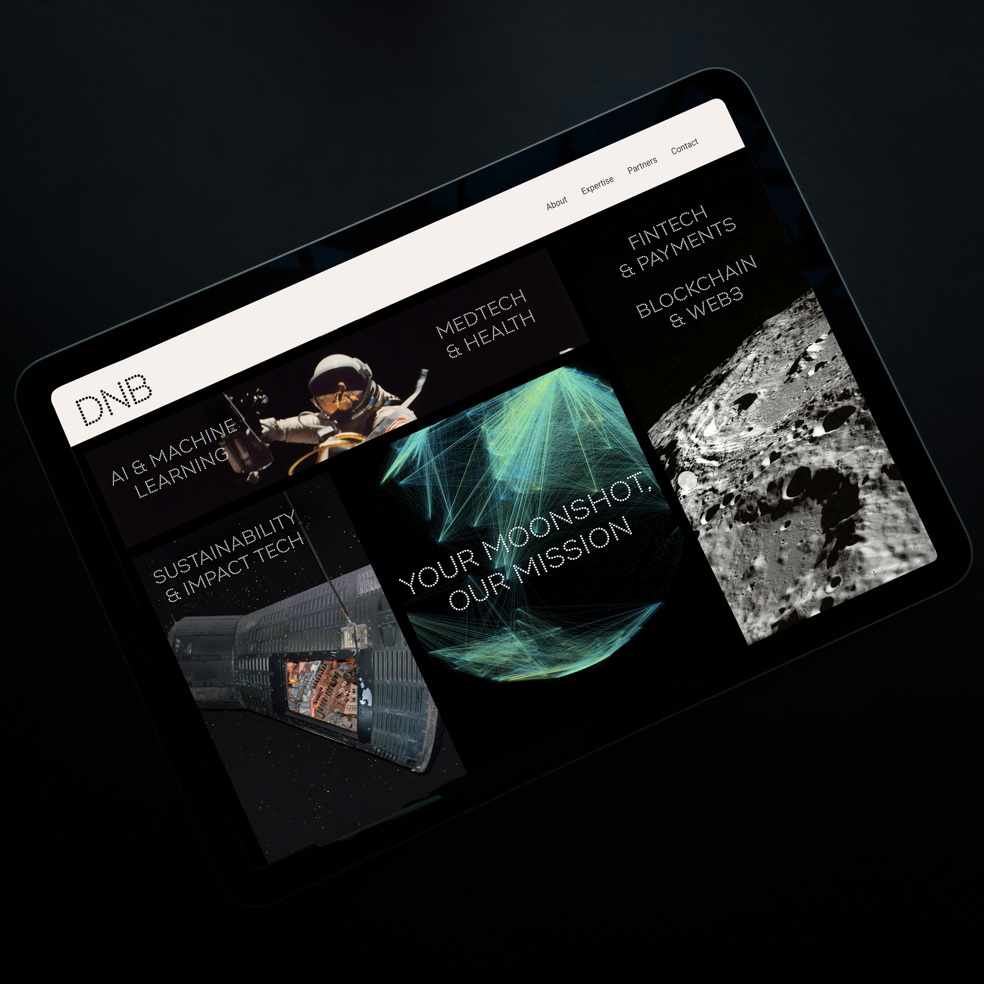 mockup of computer screen with website images
