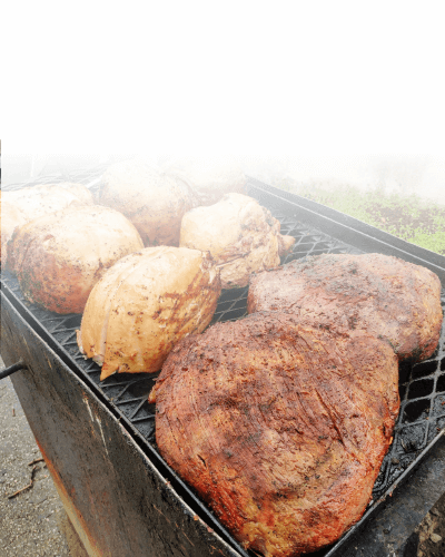 700 South pit beef and turkey on the grill