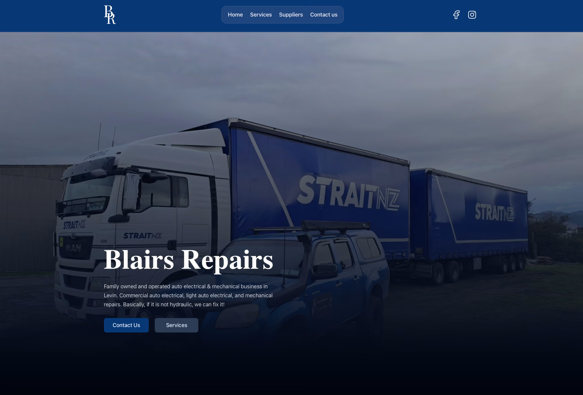 Blairs Repairs Desktop Website Preview