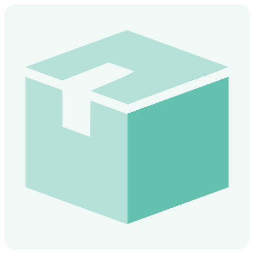 icon of turquoise parcel