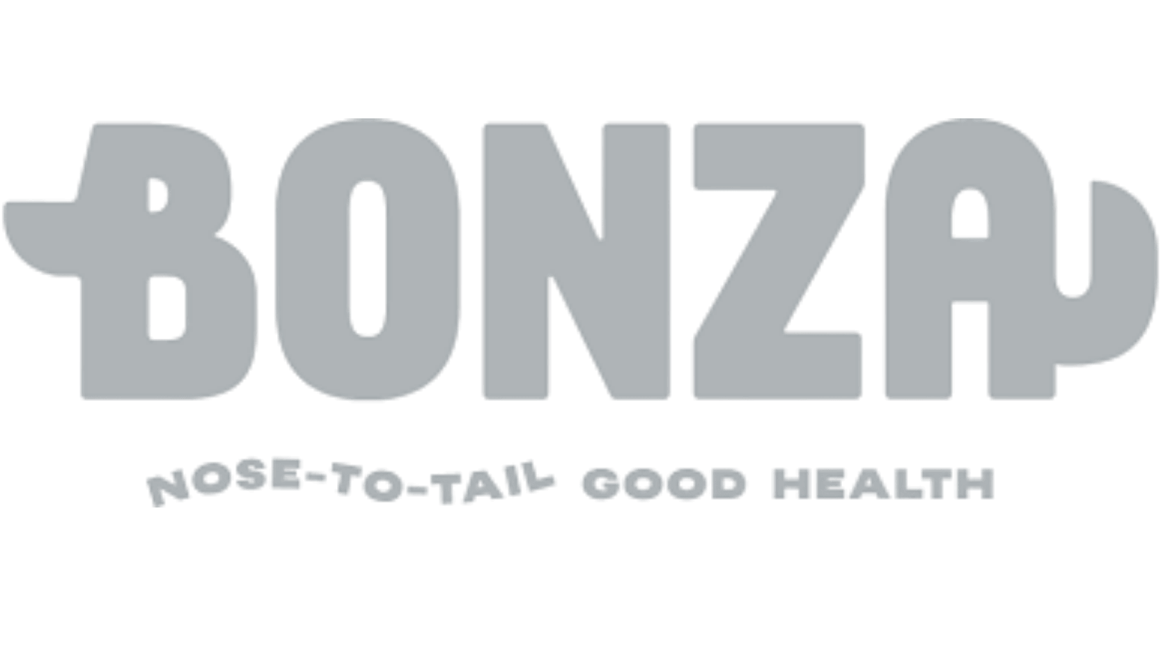 Logo von Bonza mit dem Slogan "Nase bis Schwanz gute Gesundheit".