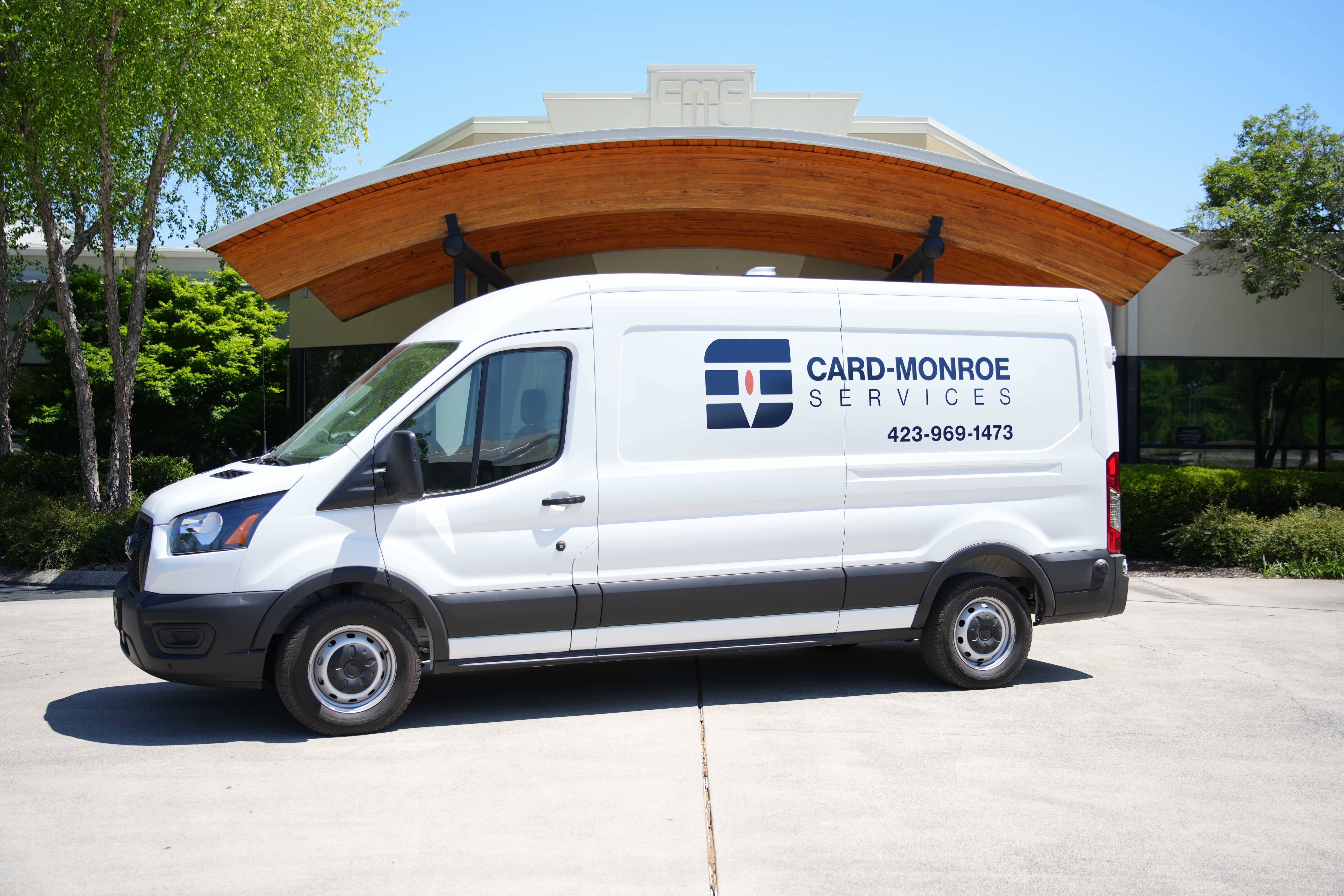 Card-Monroe Services van in front of the Chattanooga headquarters