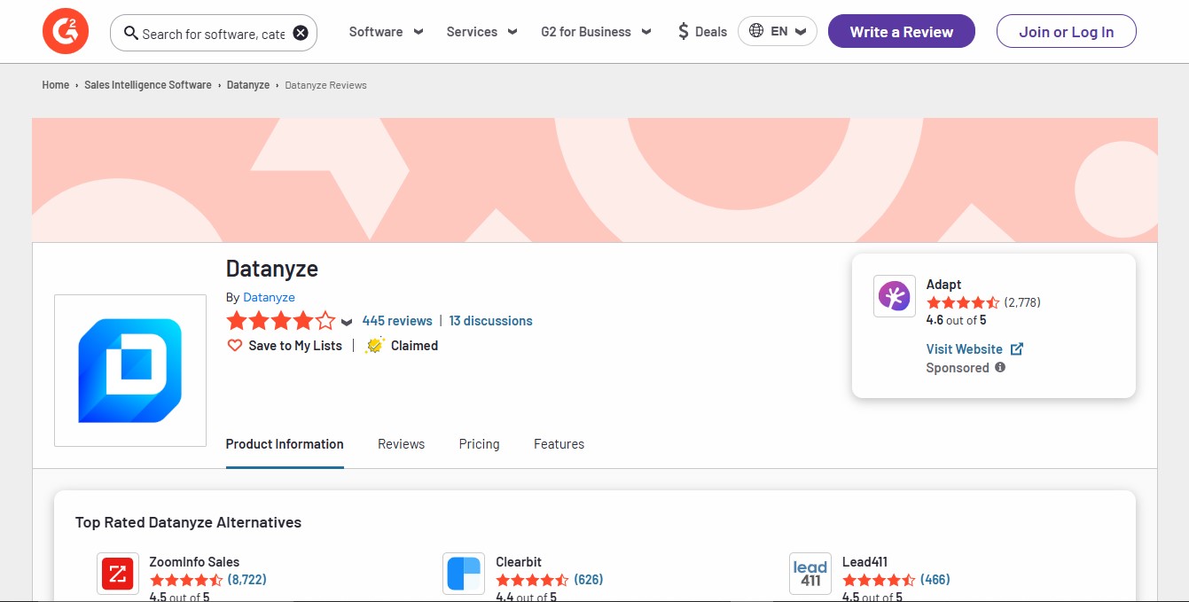 Datanyze Customer Reviews