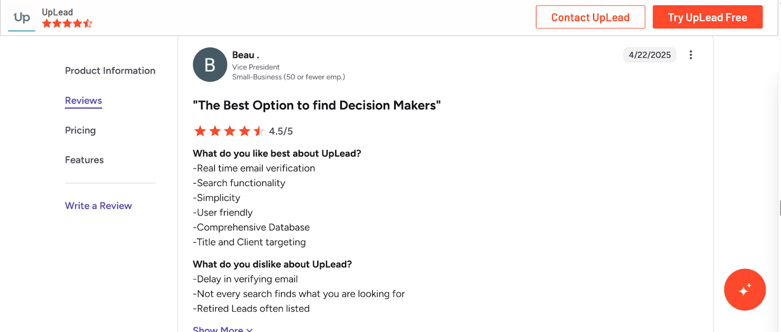 UpLead Reviews