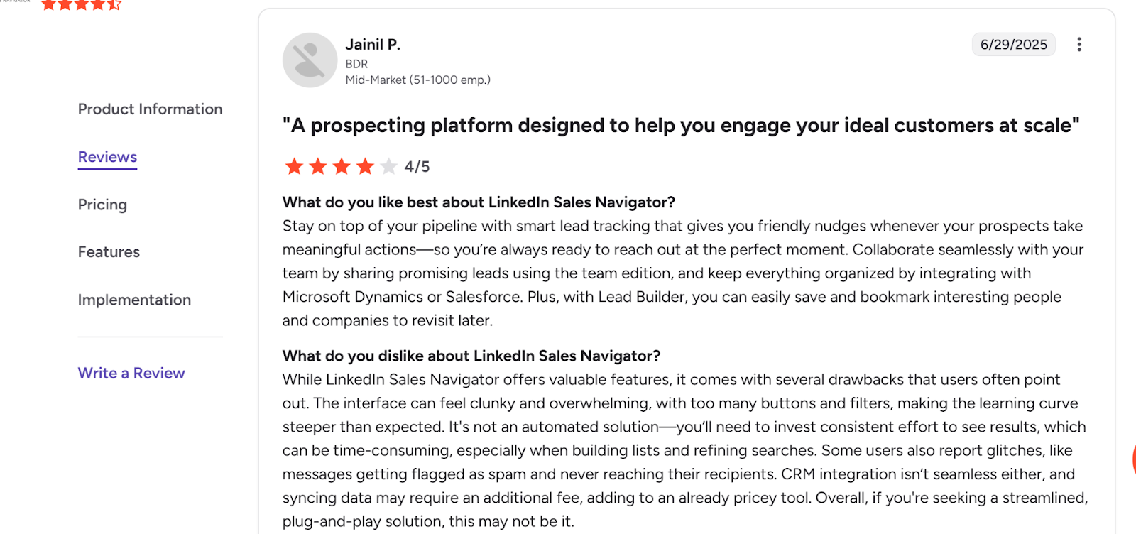 LinkedIn Sales Navigator Reviews