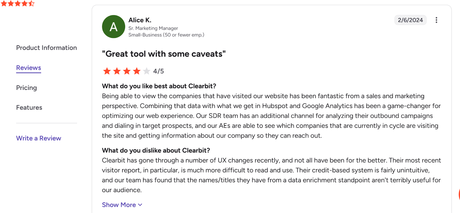 Clearbit Reviews