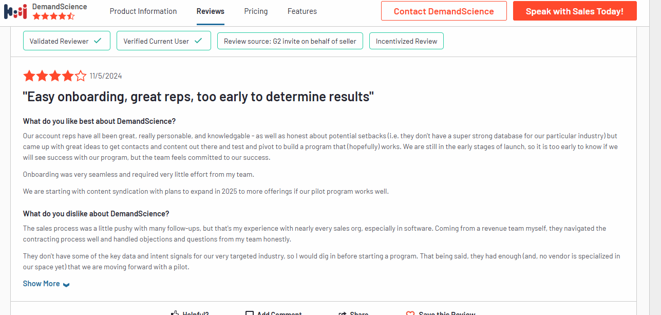 DemandScience Reviews