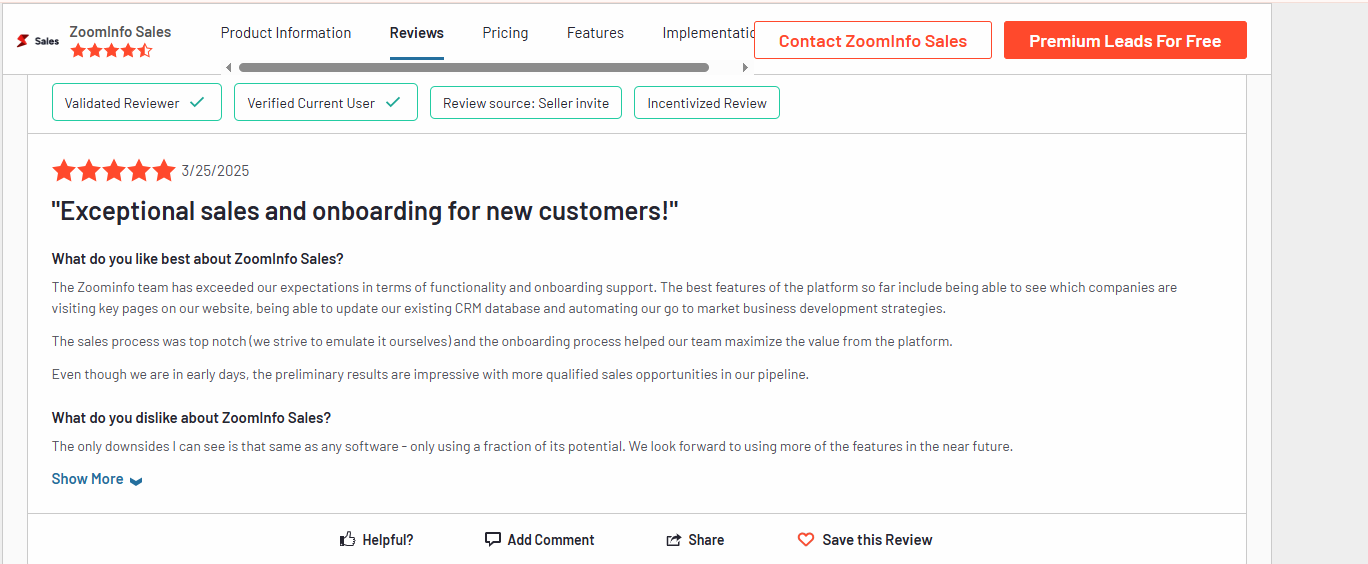 ZoomInfo Reviews