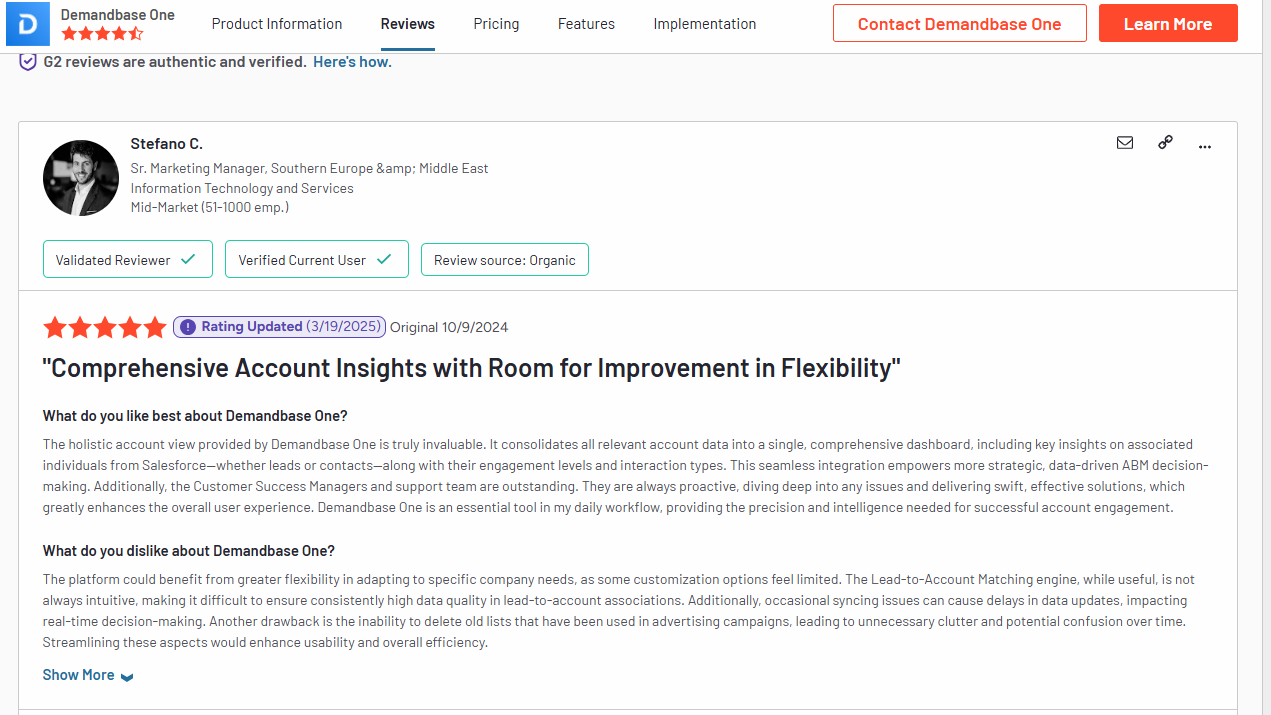 Demandbase Reviews
