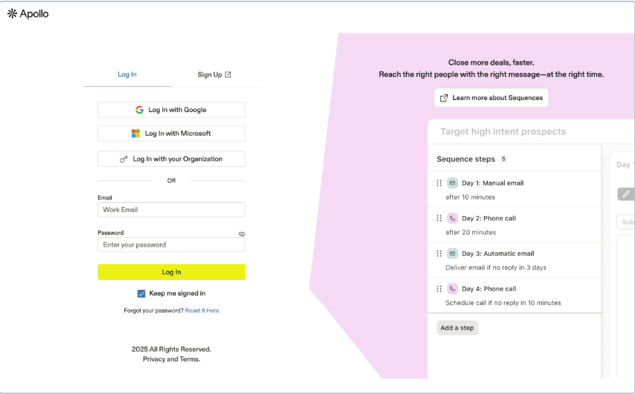Apollo Chrome Extension Login