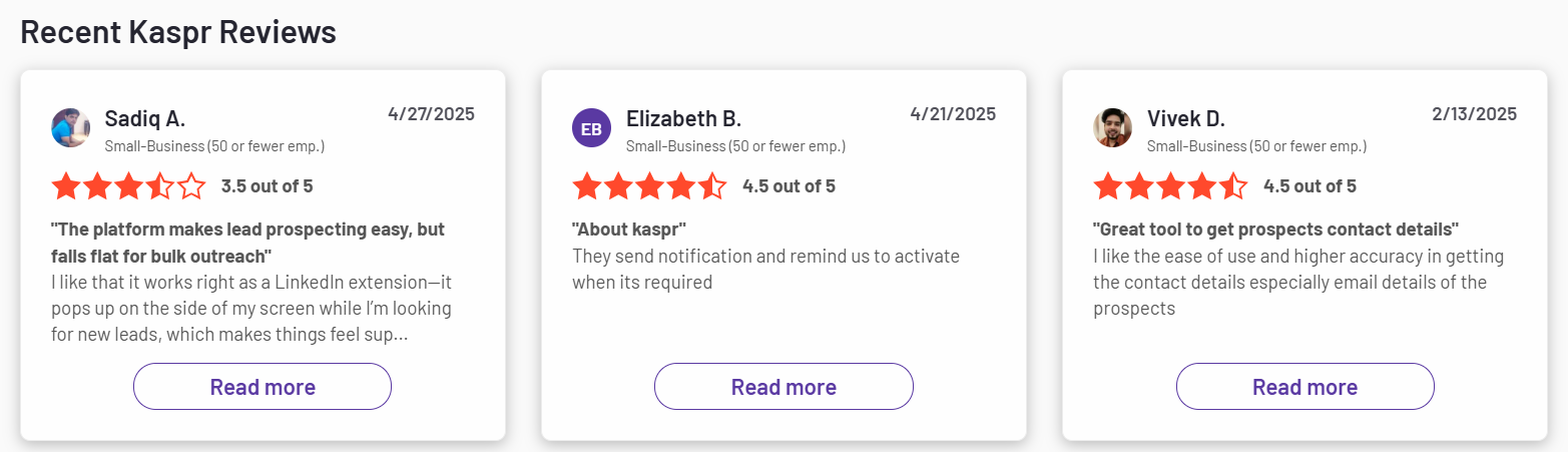 Kaspr Customer Reviews