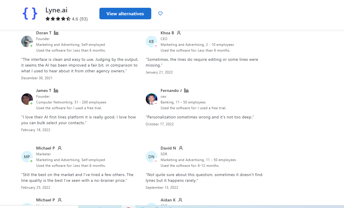 Lyne.ai Reviews