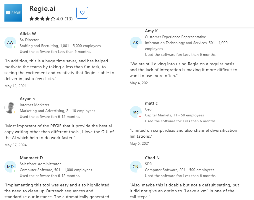 Regie.ai Reviews