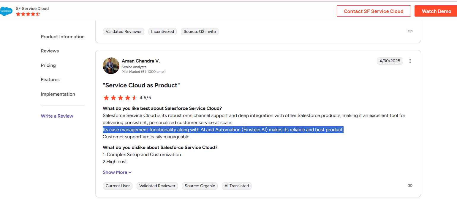 Salesforce Einstein Reviews
