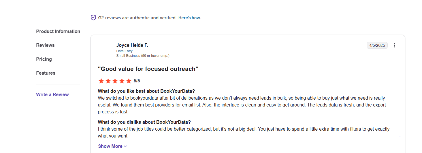 Bookyourdata Reviews