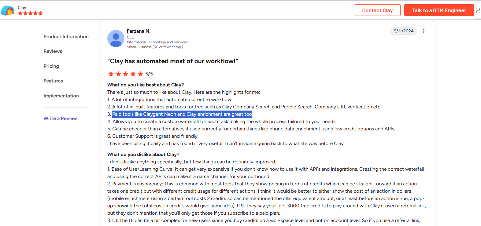 Claygent by Clay Reviews