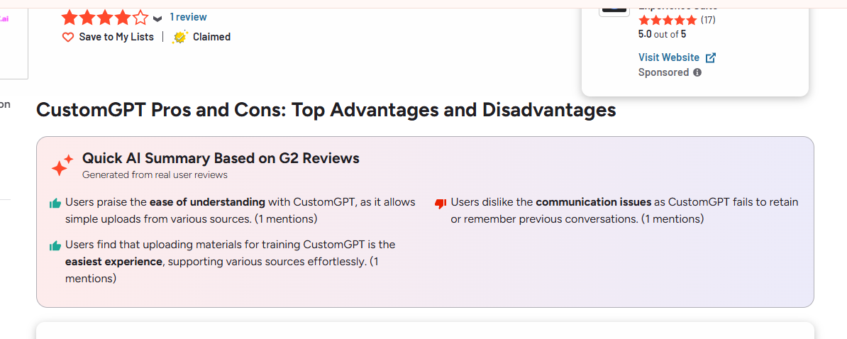 CustomGPT Reviews