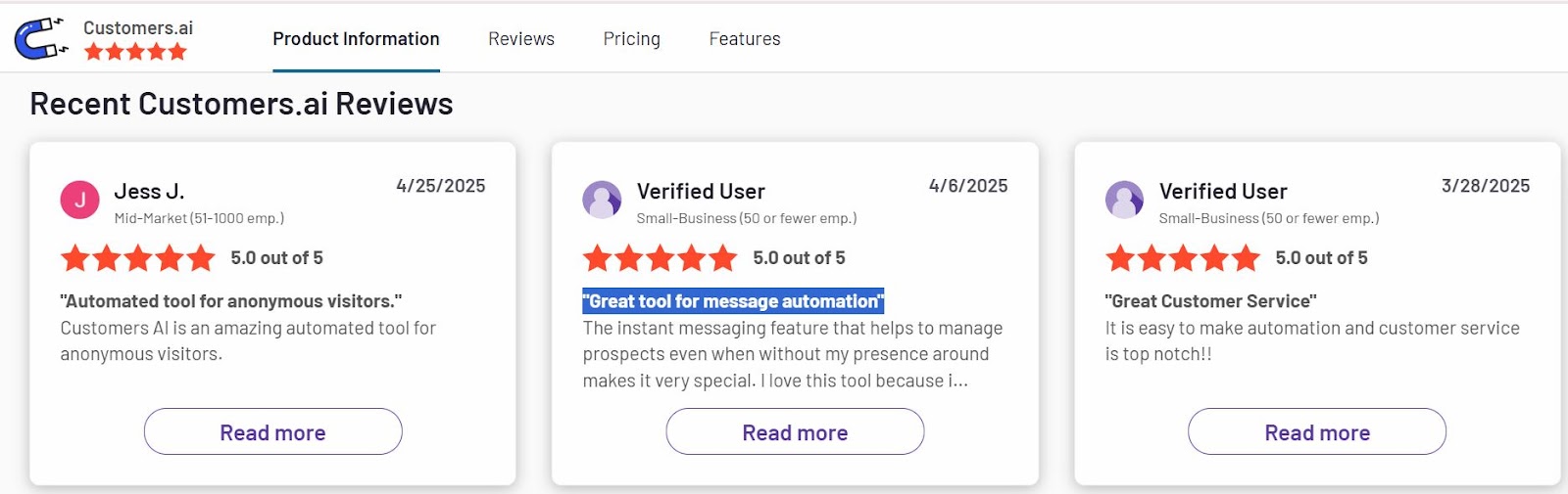 Customers.ai Reviews