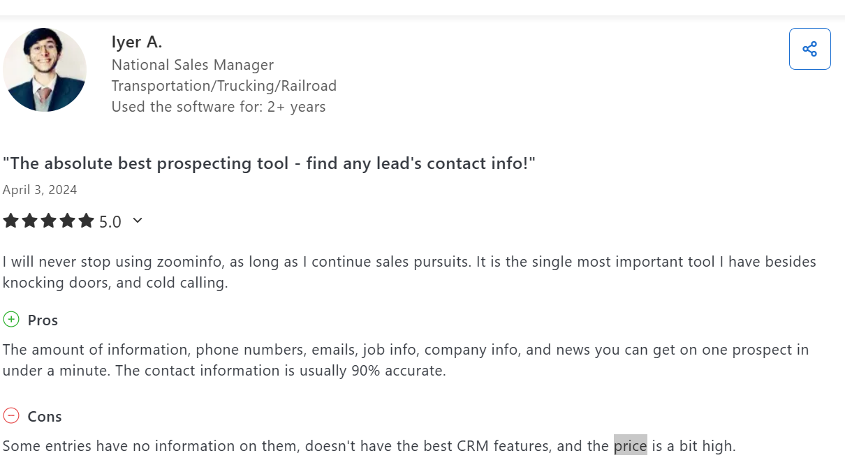 Zoominfo Review 2