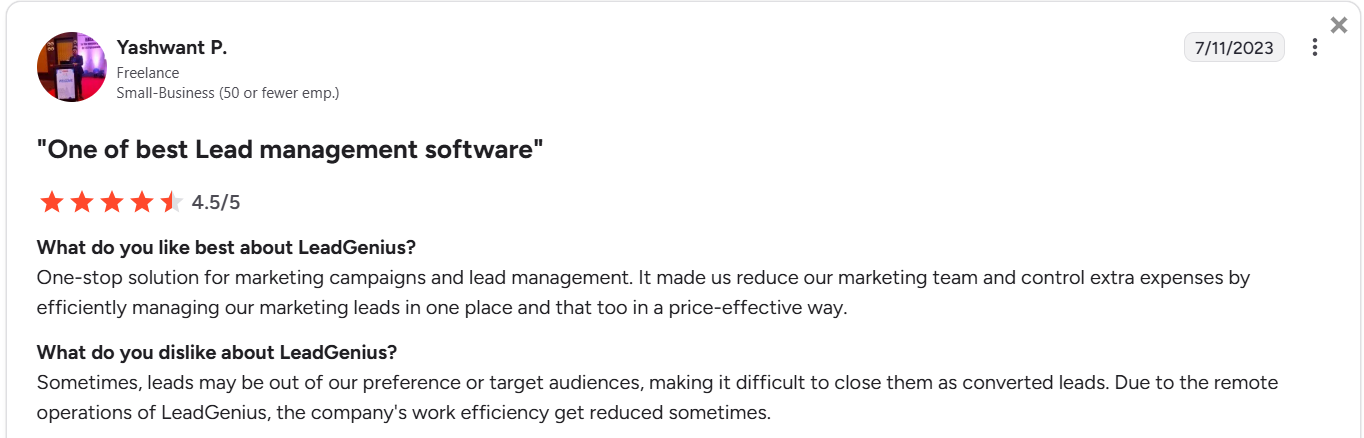 One of best Lead management software
