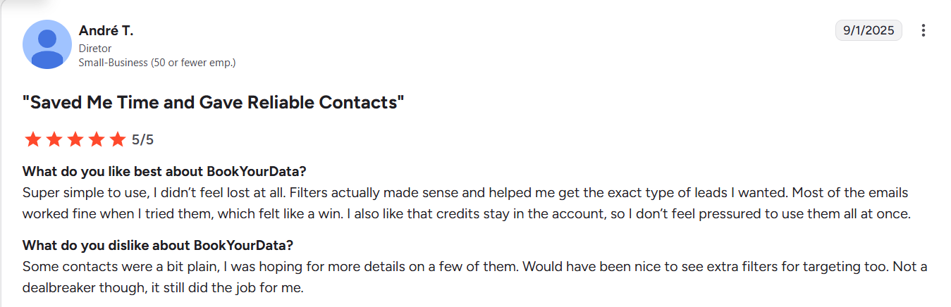 Saved me time and gave reliable contacts