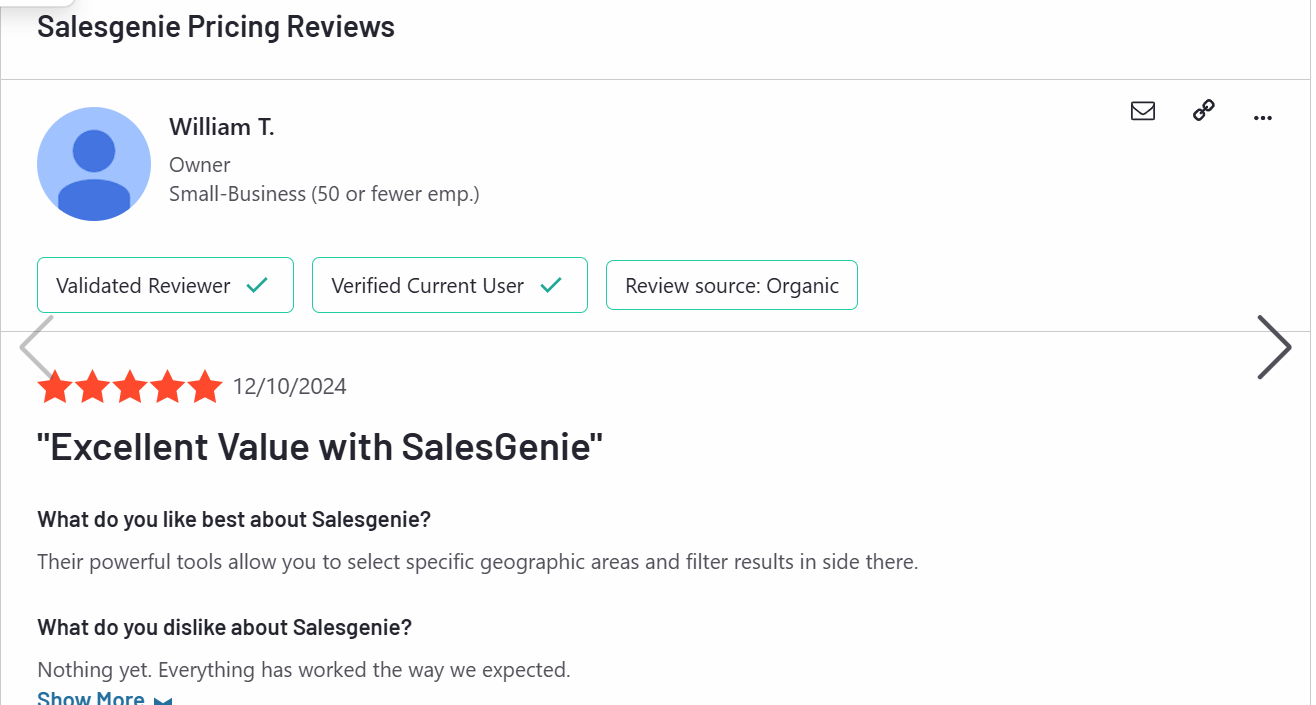 Excellent value with SalesGenie