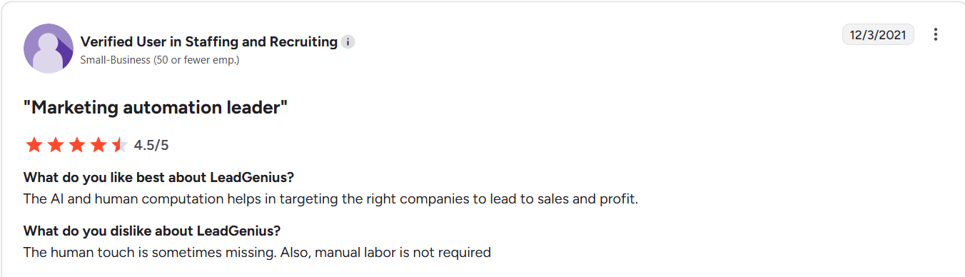Marketing automation leader