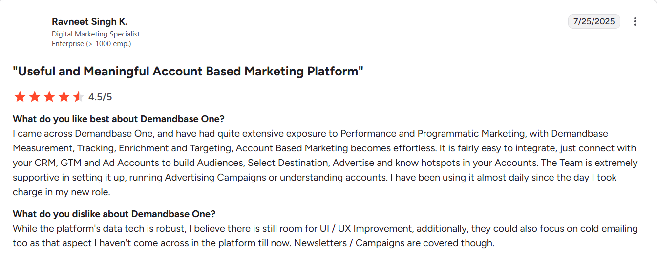 Useful and meaningful account based marketing platform