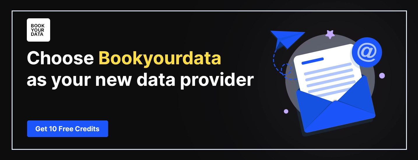 Choose Bookyourdata as your new data provider