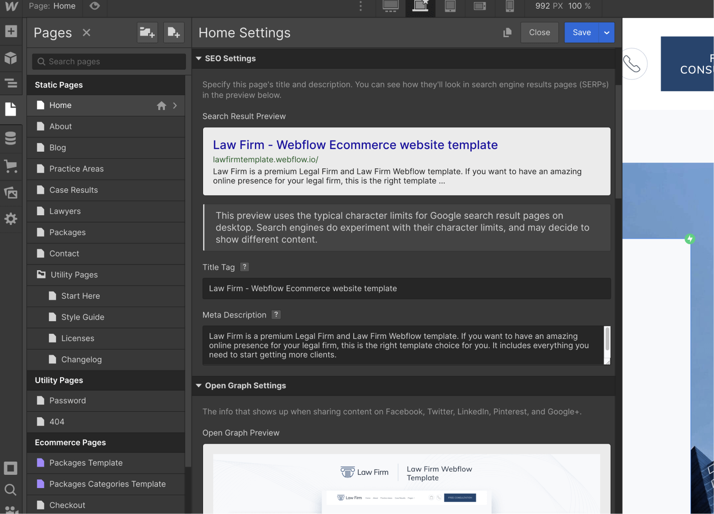 SEO - Law Firm Webflow Template