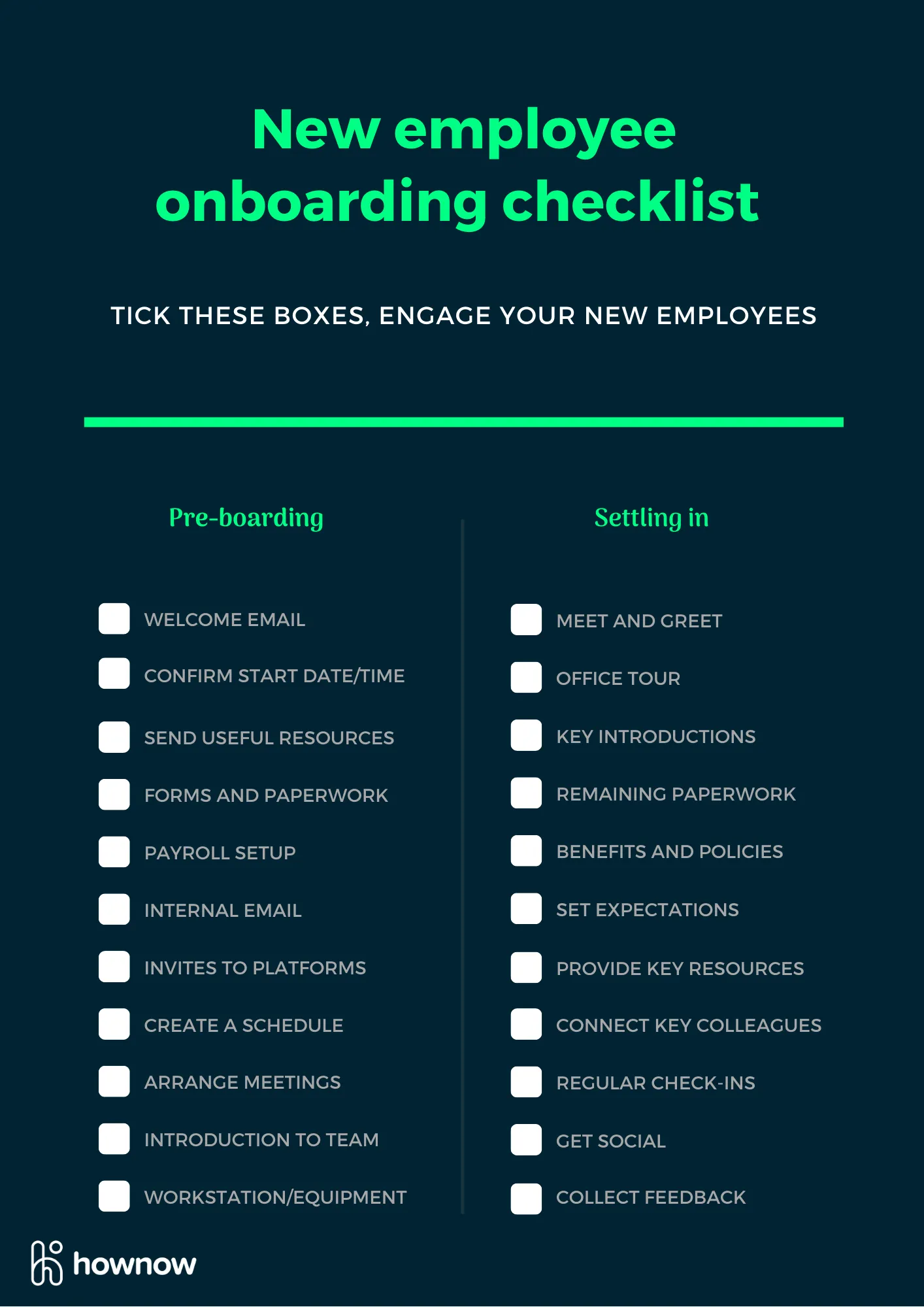 An employee onboarding checklist that gets to the point
