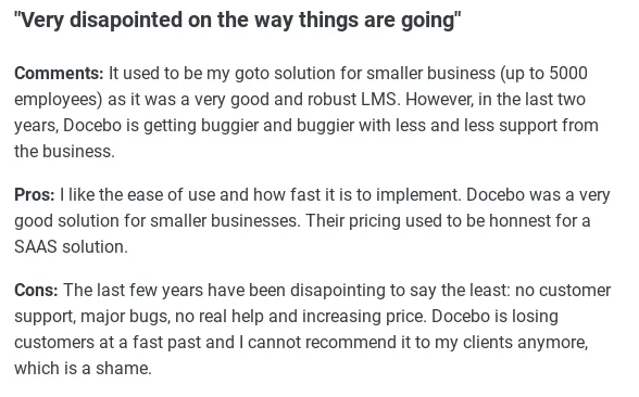 Disappointed with Docebo? Here are your alternatives.