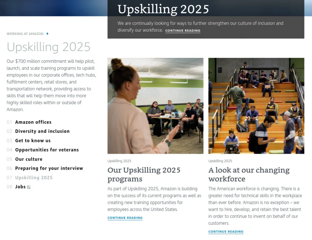 Amazon's Upskilling 2025 initiative to develop employees