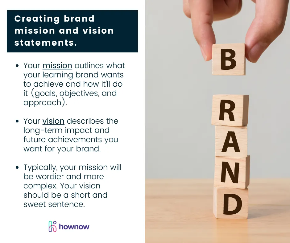 Creating mission and vision statements for your learning brand
