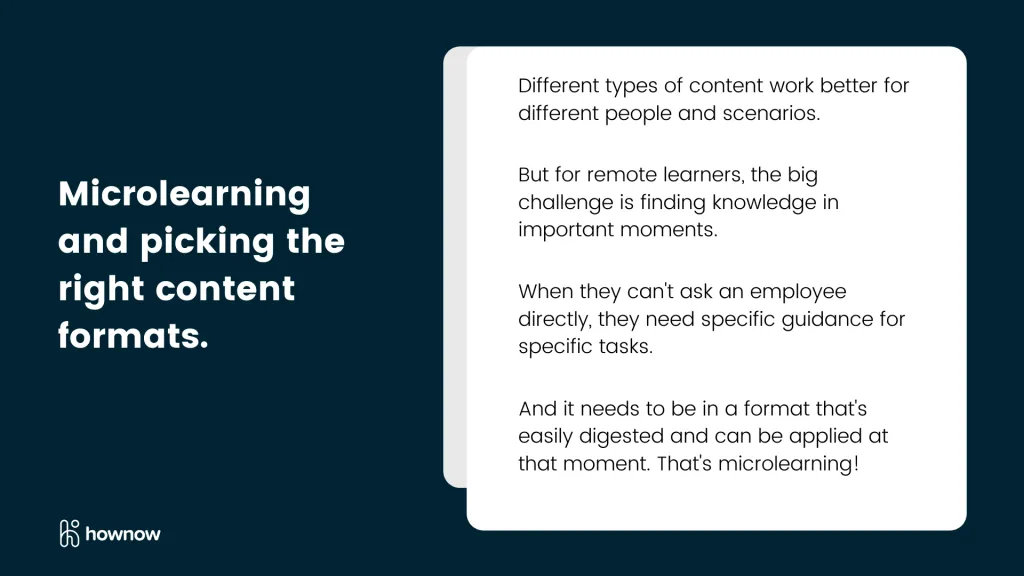 Picking the right content formats and microlearning
