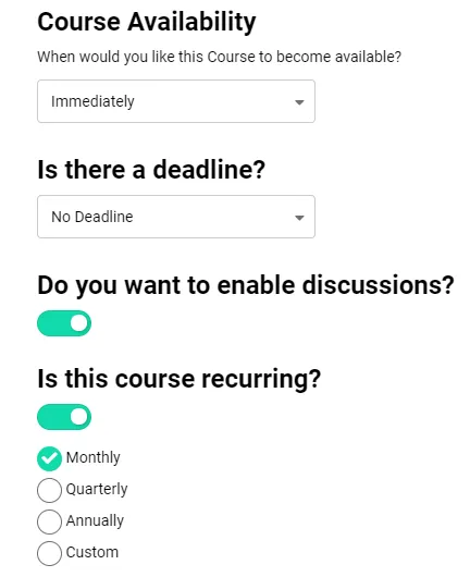 Recurring Dates feature to manage compliance and repeating courses