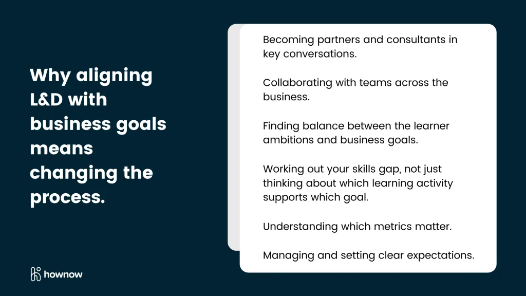 Why aligning L&D with business goals means changing the process.
