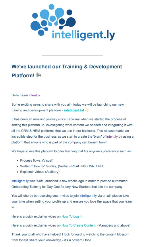 intent.ly launch email