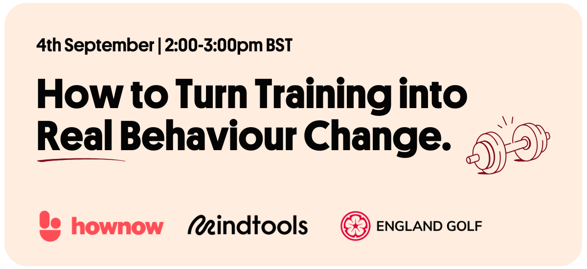 Webinar: How to Turn Training into Real Behaviour Change