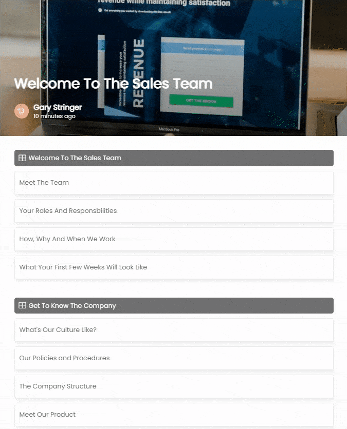Onboarding Sales Course Example In HowNow-min