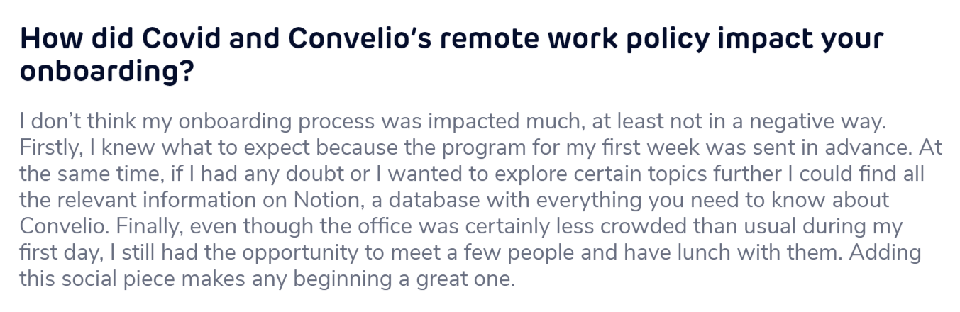 Convelio onboarding program