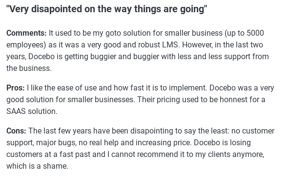 Disappointed with Docebo? Here are your alternatives.