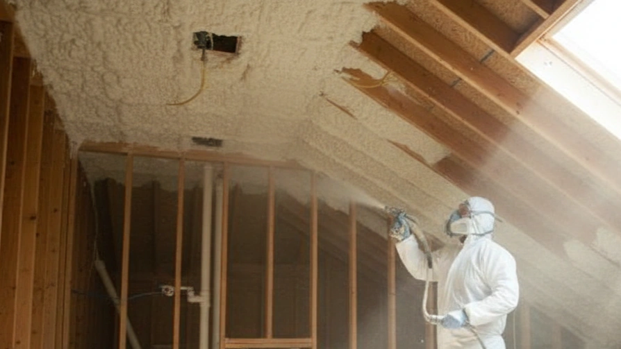 Spray Foam Sealing in an Attic