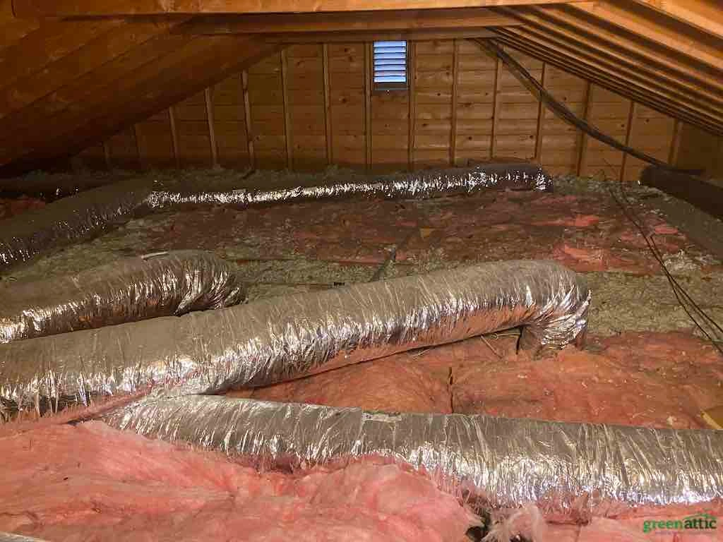 Attic Ductwork Prepared for Sealing and Insulation