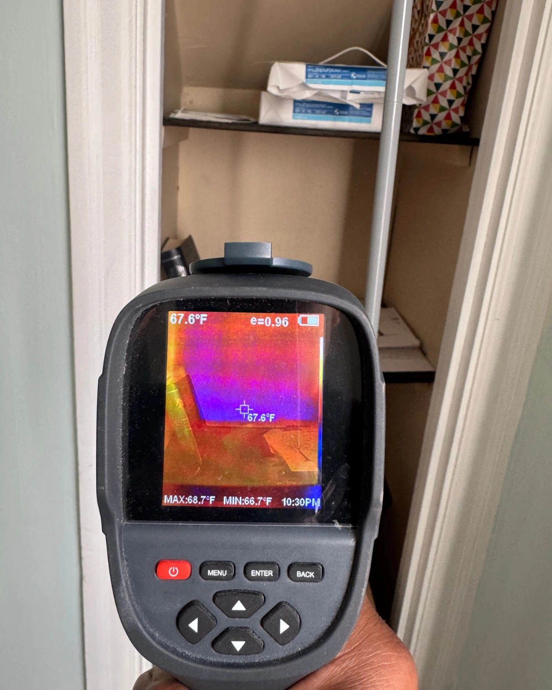 Energy efficiency test during a home energy audit Energy efficiency testing performed as part of a comprehensive home energy audit