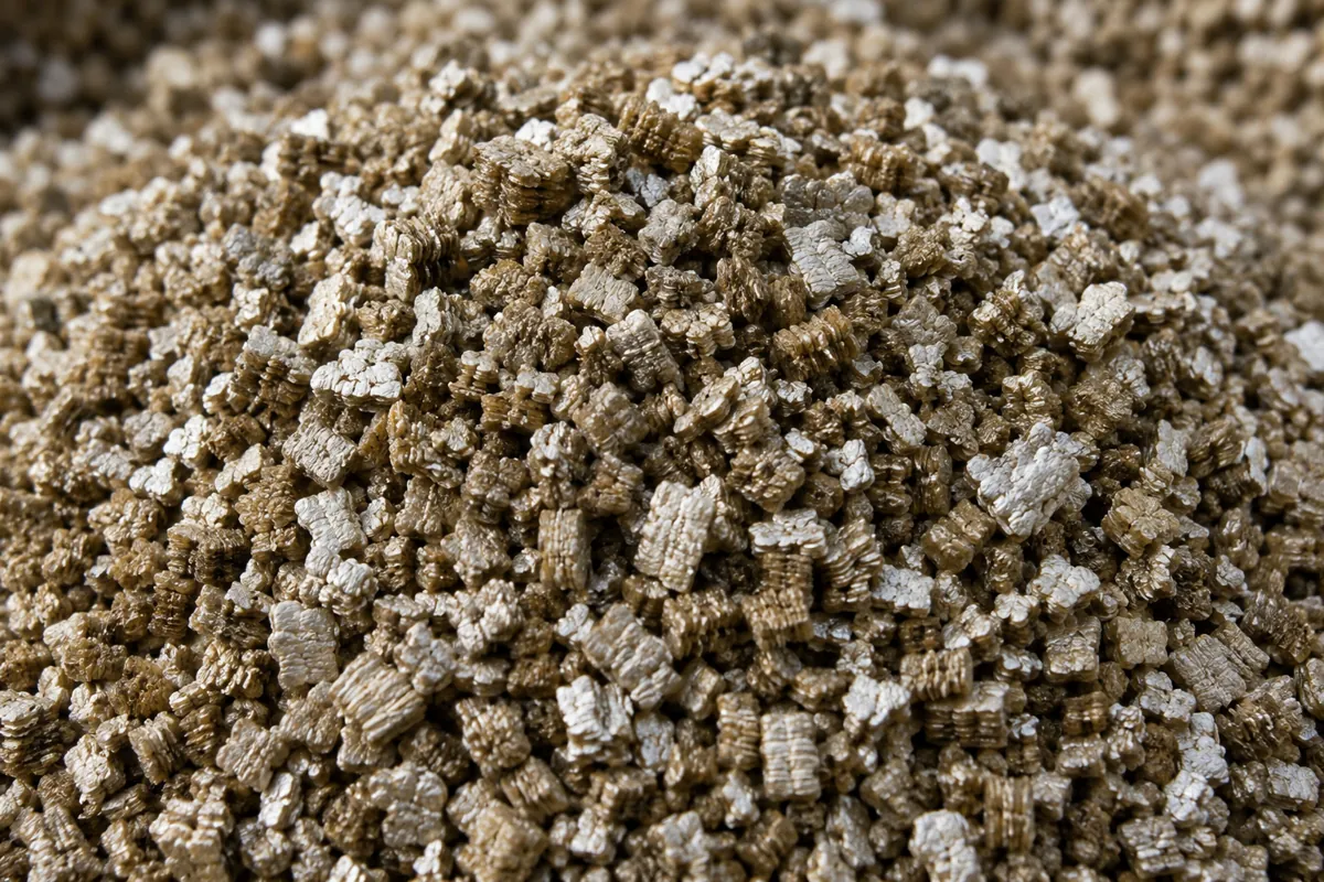Loose vermiculite has a distinctive flaky, accordion-like texture