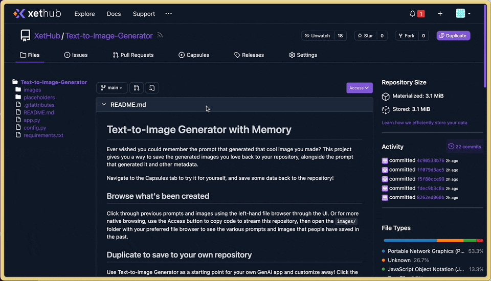 GIF of generating images from text with a capsule