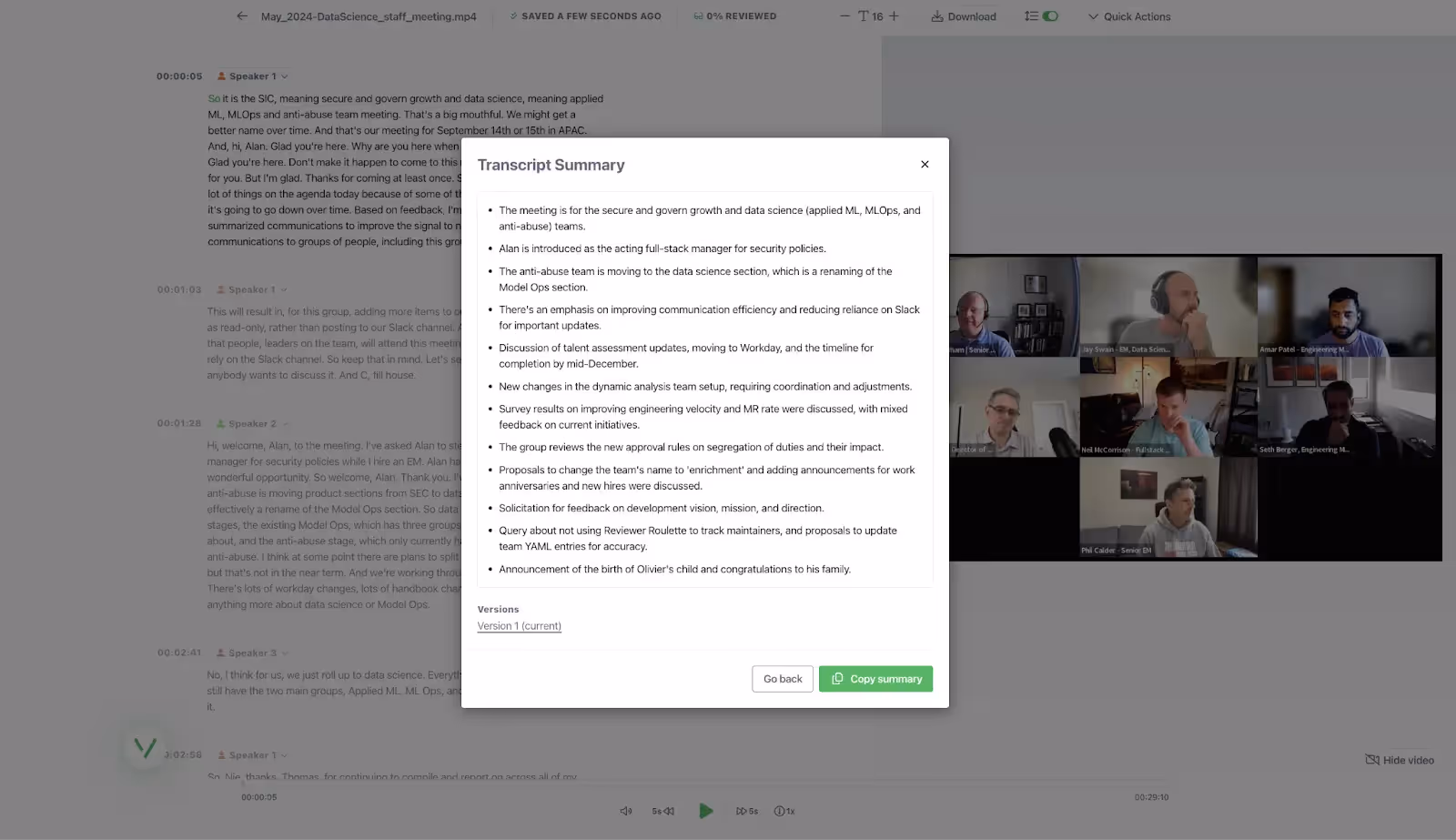 summarize your meeting 